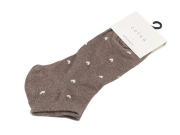 Ženske / dekliške bombažne gležnjarske nogavice - beige dark heart