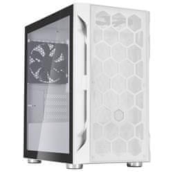 SilverStone FARA H1MW-G, ohišje Micro-ATX, vzorec satovja, kaljeno steklo, belo