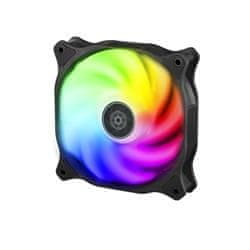 Silverstone Air Blazer 120R, 4-pinski ventilator PWM in 4-1-pinski ARGB (5V LED), črn