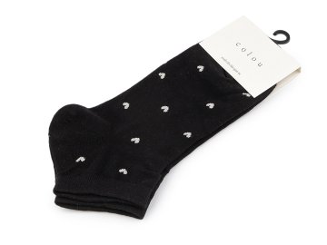 Ženske / dekliške bombažne nogavice - črno srce