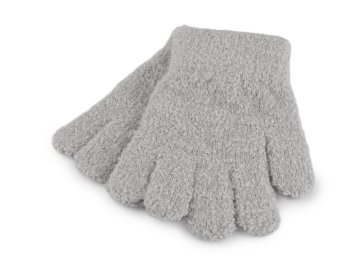 Otroške pletene frotirne rokavice - sive svetle