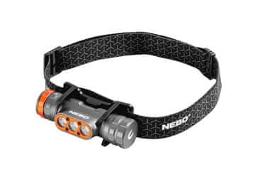 NEBO Polnilna naglavna svetilka Transcend 1500, Črna