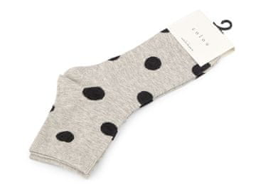 Ženske / dekliške bombažne nogavice - sive svetle pike