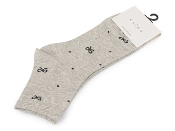 Ženske / dekliške bombažne nogavice - siva lahka pentlja