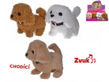 Plišasti pes 16 cm, ki hodi in laja, z baterijo