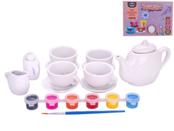 Ustvarjalni slikarski set za čajni servis 13 kosov s čopičem in barvami