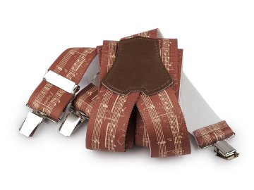 Glasbena opornica širine 4 cm dolžine 120 cm - rjave note