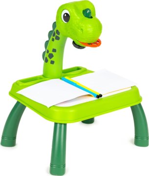 ECOTOYS Risalna tabla s projektorjem Dinozaver zelena