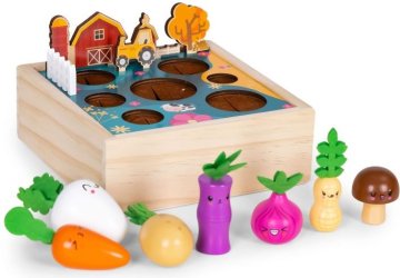 ECOTOYS Lesena sestavljanka Happy Farm