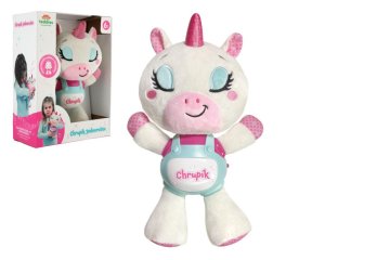 Ropotnik enorožec plišast/plasten na baterije z zvokom in svetlobo 6m+