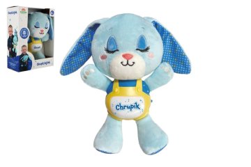 Zajček Ropotec iz pliša/plastike na baterije z zvokom in svetlobo 6m+