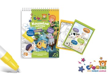 Magični blok za akvarel/ svinčnik z živalmi ustvarjen 4 listi