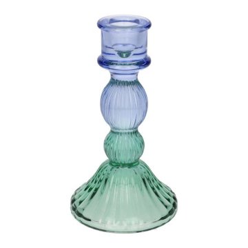 SVEČNIK LIOR 4.8X15CM ZELENA VIJOLIČNA