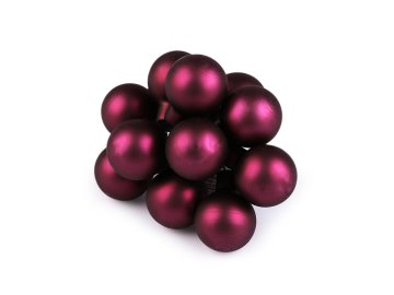 Božična steklena bučka na žici Ø2 cm - mat in sijaj - roza mat (12 kosov)