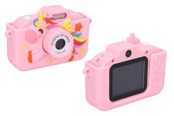 Otroški digitalni fotoaparat s silikonskim ohišjem za enorožca - 48Mpx fotografija, Full HD video