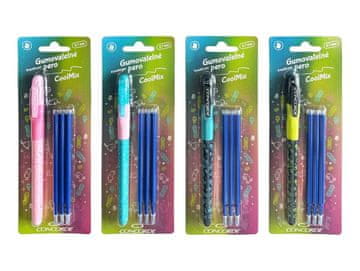 Gumirano pisalo CONCORDE CoolMix, modro polnilo, 0,7 mm, 3 polnila