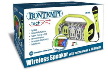Bontempi Brezžični zvočnik z dinamičnim mikrofonom in svetlobnimi učinki