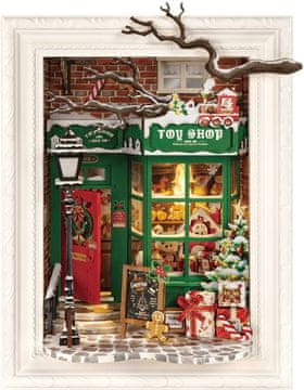 ROBOTIME Rolife DIY 3D lesena sestavljanka Santa's Toy Shop z LED osvetlitvijo 122 kosov