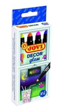 JOVI DECOR GLASS markerji 4 kosi neon