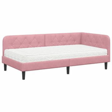 Vidaxl Kotna postelja Roza 90 x 190 cm Žamet