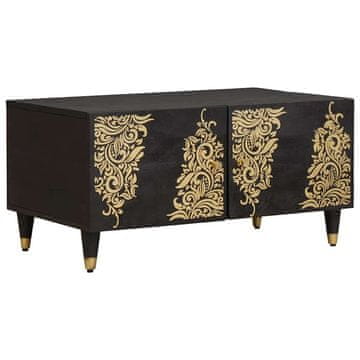 Vidaxl Klubska miza Črna 80 x 50 x 40 cm Masiven les manga