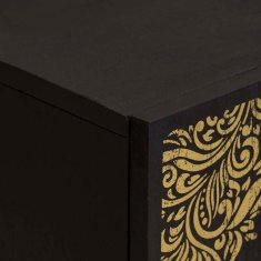 Vidaxl Strani šal s polico Črna 60 x 33 x 75 cm Masiven les manga