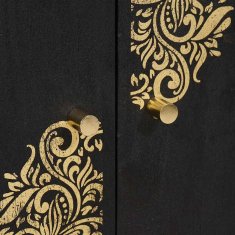 Vidaxl Strani šal s polico Črna 60 x 33 x 75 cm Masiven les manga