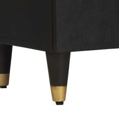 Vidaxl Strani šal s polico Črna 60 x 33 x 75 cm Masiven les manga