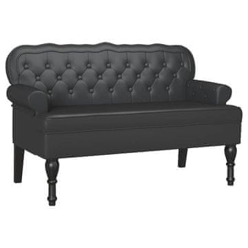Vidaxl Chesterfield klop Črna 119,5 x 64,5 x 75 cm Umjetno usnje