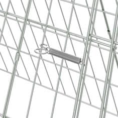 Vidaxl Kletka za piščance srebrna 215 x 55 x 55 cm Cinkana jeklena