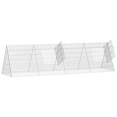 Vidaxl Kletka za piščance srebrna 215 x 55 x 55 cm Cinkana jeklena