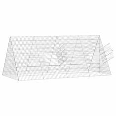Vidaxl Kletka za piščance srebrna 215 x 100 x 85 cm Cinkana jeklena