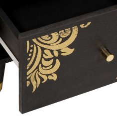 Vidaxl Strani šal s predalom Črna 40 x 33 x 75 cm Masiven les manga