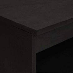 Vidaxl Strani šal s polico Črna 60 x 33 x 75 cm Masiven les manga