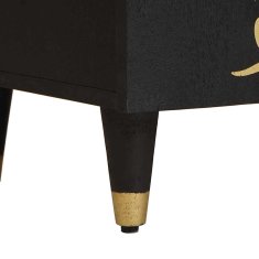 Vidaxl Strani šal s polico Črna 60 x 33 x 75 cm Masiven les manga