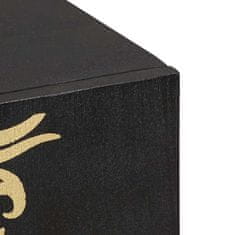 Vidaxl Strani šal s polico Črna 90 x 33 x 75 cm Masiven les manga
