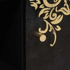 Vidaxl Strani šal s polico Črna 90 x 33 x 75 cm Masiven les manga