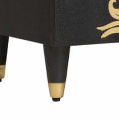 Vidaxl Strani šal s polico Črna 90 x 33 x 75 cm Masiven les manga