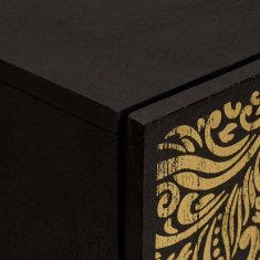 Vidaxl Strani šal s polico Črna 40 x 33 x 75 cm Masiven les manga