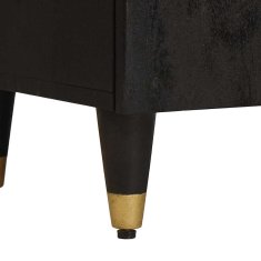 Vidaxl Strani šal s polico Črna 40 x 33 x 75 cm Masiven les manga