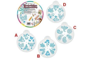 Kreativne šablone - cvetje in metulji 25 cm