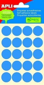 Apli Samolepilne etikete O 19 mm - modre