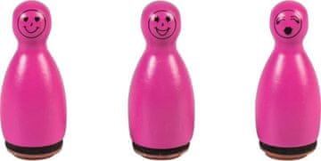 HEYDA Leseni žigi skittles smeški - roza 3 kosi