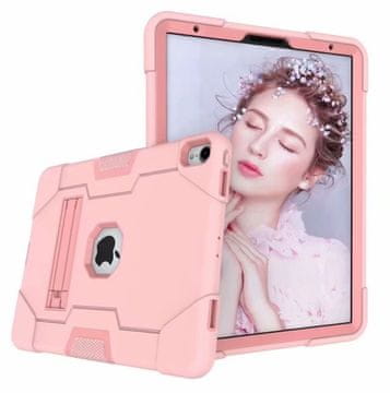 Nikcorp Vzdržljiv zaščitni ovitek za iPad 10.2 (2019-2021) z vgrajenim stojalom in elastičnim zapiranjem, roza barve
