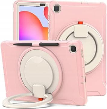 Nikcorp Zaščitni ovitek za iPad Air 4/5 10.9, 360° vrtljivo stojalo, ročaj in držalo za pisalo, roza