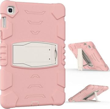 Nikcorp Vzdržljiv roza etui za iPad Pro 12.9, odporen na udarce, s 3-slojno zaščito in vgrajenim stojalom za tablico