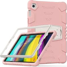 Nikcorp Vzdržljiv roza etui za iPad Pro 12.9, odporen na udarce, s 3-slojno zaščito in vgrajenim stojalom za tablico