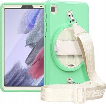 Nikcorp Ovitek za Samsung Galaxy Tab A7 10.4 (2020), 360° vrtljivo stojalo in naramni pas, odporen na udarce, zelen