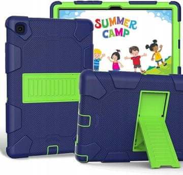 Nikcorp Oklepni ovitek za Samsung Galaxy Tab A8 10.5 (2021) s stojalom, troslojna zaščita, mornarsko zelen