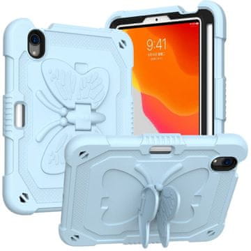 Nikcorp Oklepni ovitek za iPad Mini 6 (8.3") z naramnico in stojalom, moder etui s prostorom za pisalo Apple Pencil